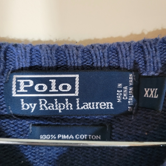 Men's Polo by Ralph Lauren Blue Knit Sweater, Size XXL - Picture 5 of 6